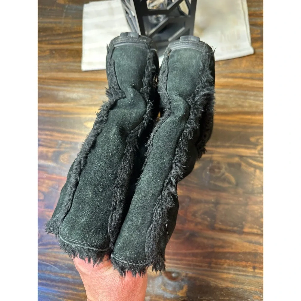 Timberland Womens Black Suede Faux Fur Lined Mid Calf Boots 61643 Size 8M